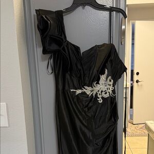 Elegant Black Dress with Silver Embellishment